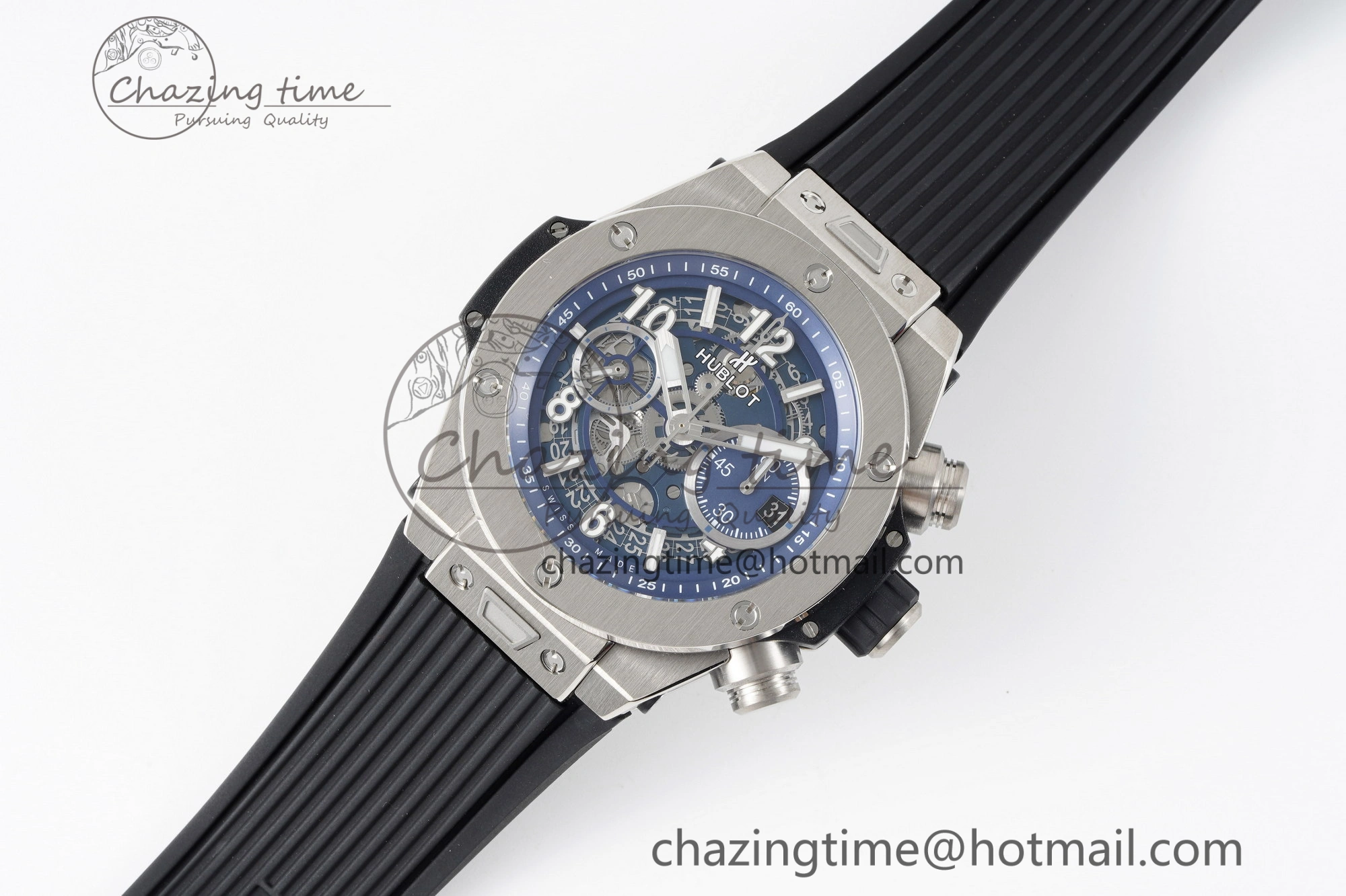 Big Bang Unico SS 45mm BBF 1:1 Best Edition Skeleton Dial on Black Rubber Strap A1280