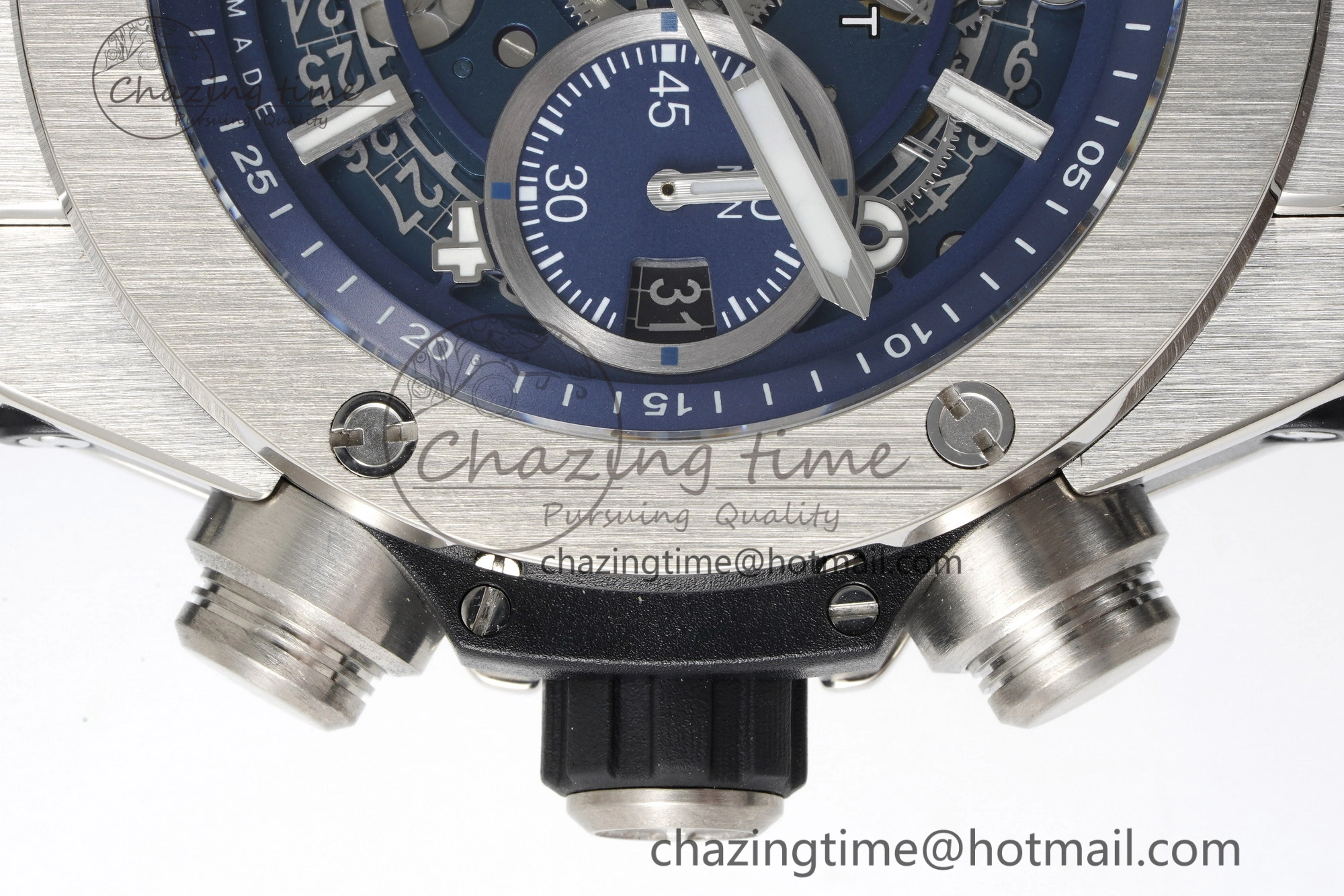 Big Bang Unico SS 45mm BBF 1:1 Best Edition Skeleton Dial on Black Rubber Strap A1280