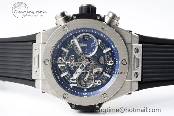 Big Bang Unico SS 45mm BBF 1:1 Best Edition Skeleton Dial on Black Rubber Strap A1280