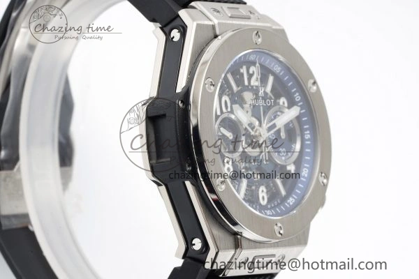 Big Bang Unico SS 45mm BBF 1:1 Best Edition Skeleton Dial on Black Rubber Strap A1280