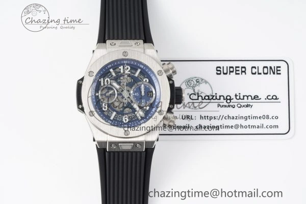 Big Bang Unico SS 45mm BBF 1:1 Best Edition Skeleton Dial on Black Rubber Strap A1280