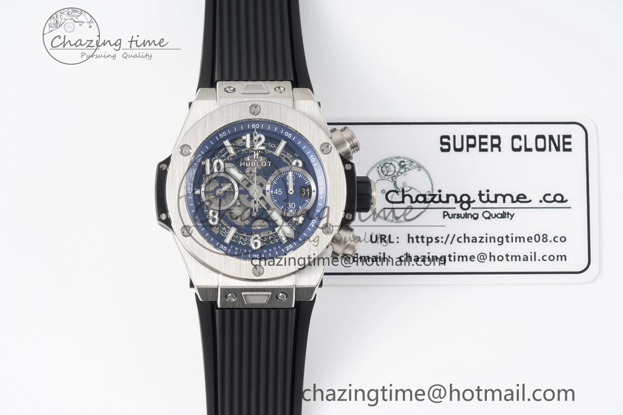 Big Bang Unico SS 45mm BBF 1:1 Best Edition Skeleton Dial on Black Rubber Strap A1280
