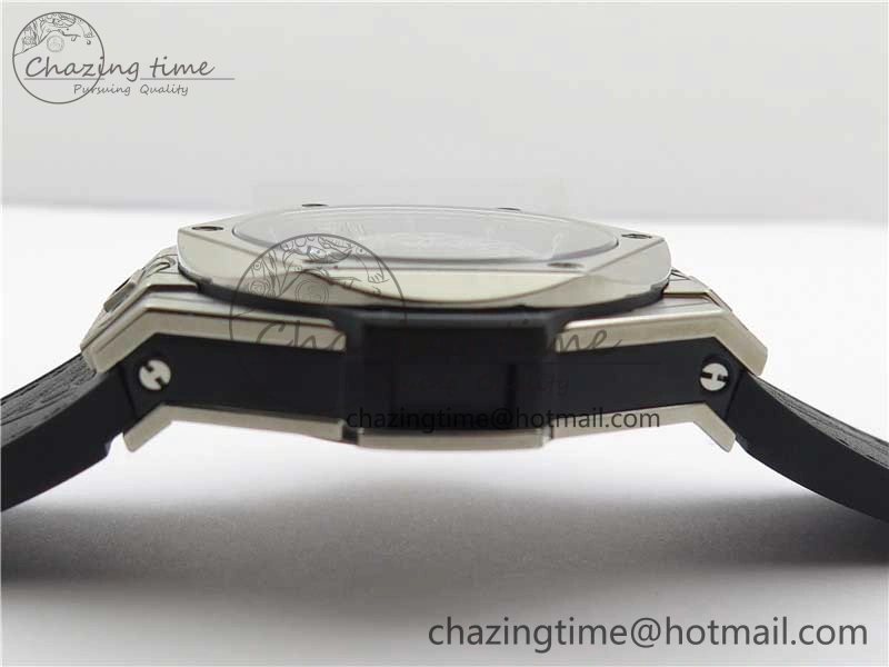 Big Bang Unico Sang Bleu Titanium HBF Skeleton Dial on Black Gummy Strap HUB1213