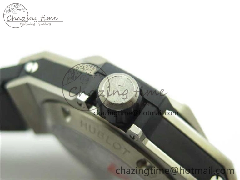 Big Bang Unico Sang Bleu Titanium HBF Skeleton Dial on Black Gummy Strap HUB1213