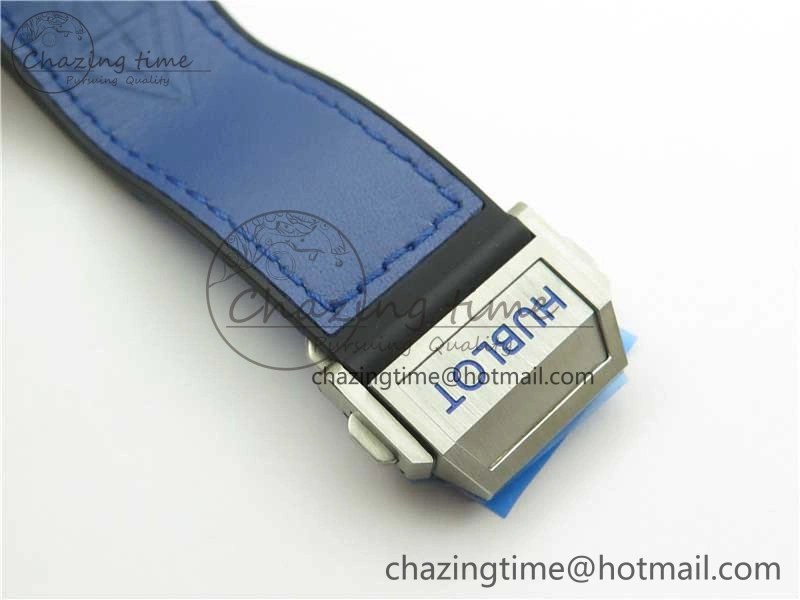 Big Bang Unico Sang Bleu Titanium HBF Skeleton Dial on Blue Gummy Strap HUB1213