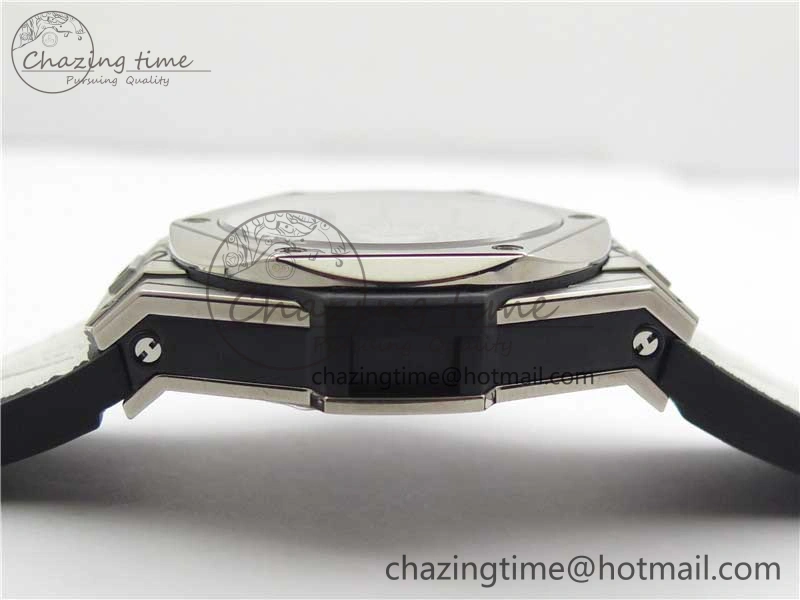 Big Bang Unico Sang Bleu Titanium HBF Skeleton Dial on White Gummy Strap HUB1213