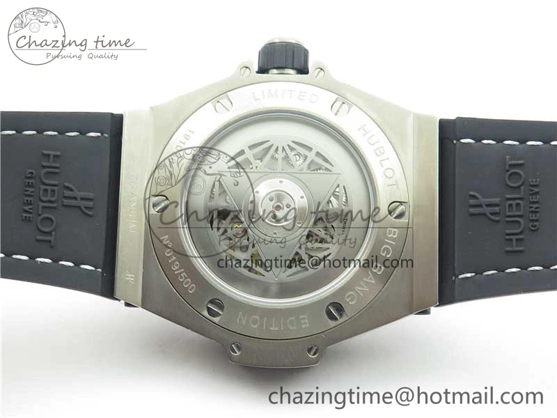 Big Bang Unico Sang Bleu Titanium HBF Skeleton Dial on White Gummy Strap HUB1213
