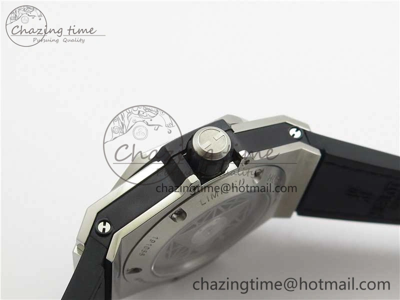 Big Bang Unico Sang Bleu Titanium Diamonds HBF Skeleton Dial on Black Gummy Strap HUB1213