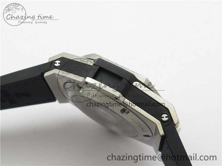 Big Bang Unico Sang Bleu Titanium Diamonds HBF Skeleton Dial on Blue Gummy Strap HUB1213