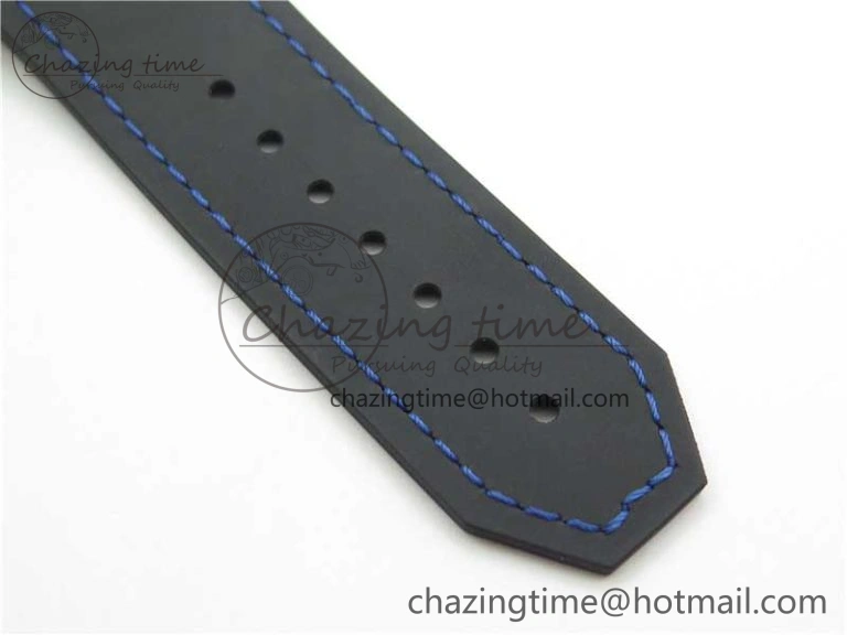 Big Bang Unico Sang Bleu Titanium Diamonds HBF Skeleton Dial on Blue Gummy Strap HUB1213