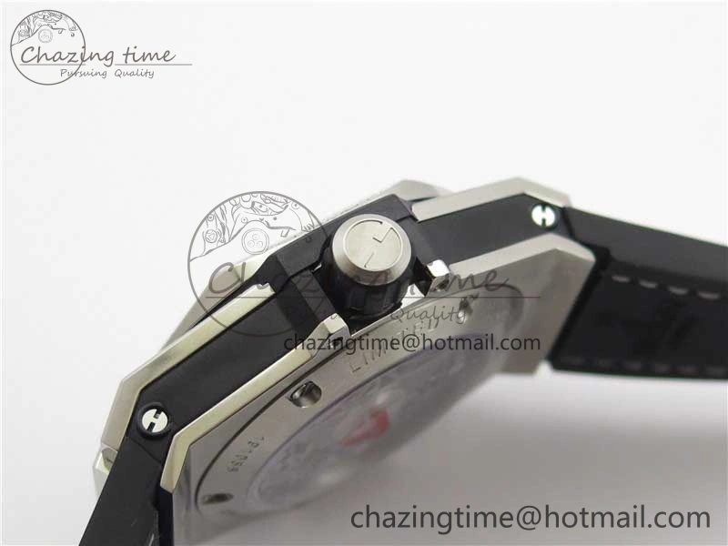 Big Bang Unico Sang Bleu Titanium Diamonds HBF Skeleton Dial on White Gummy Strap HUB1213