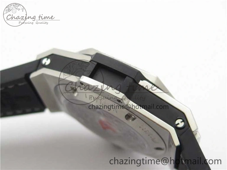 Big Bang Unico Sang Bleu Titanium Diamonds HBF Skeleton Dial on White Gummy Strap HUB1213