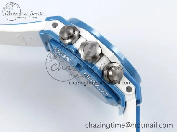 Big Bang Unico Sky Blue Ceramic BBF 1:1 Best Edition Skeleton Dial on Blue White Rubber Strap A1280