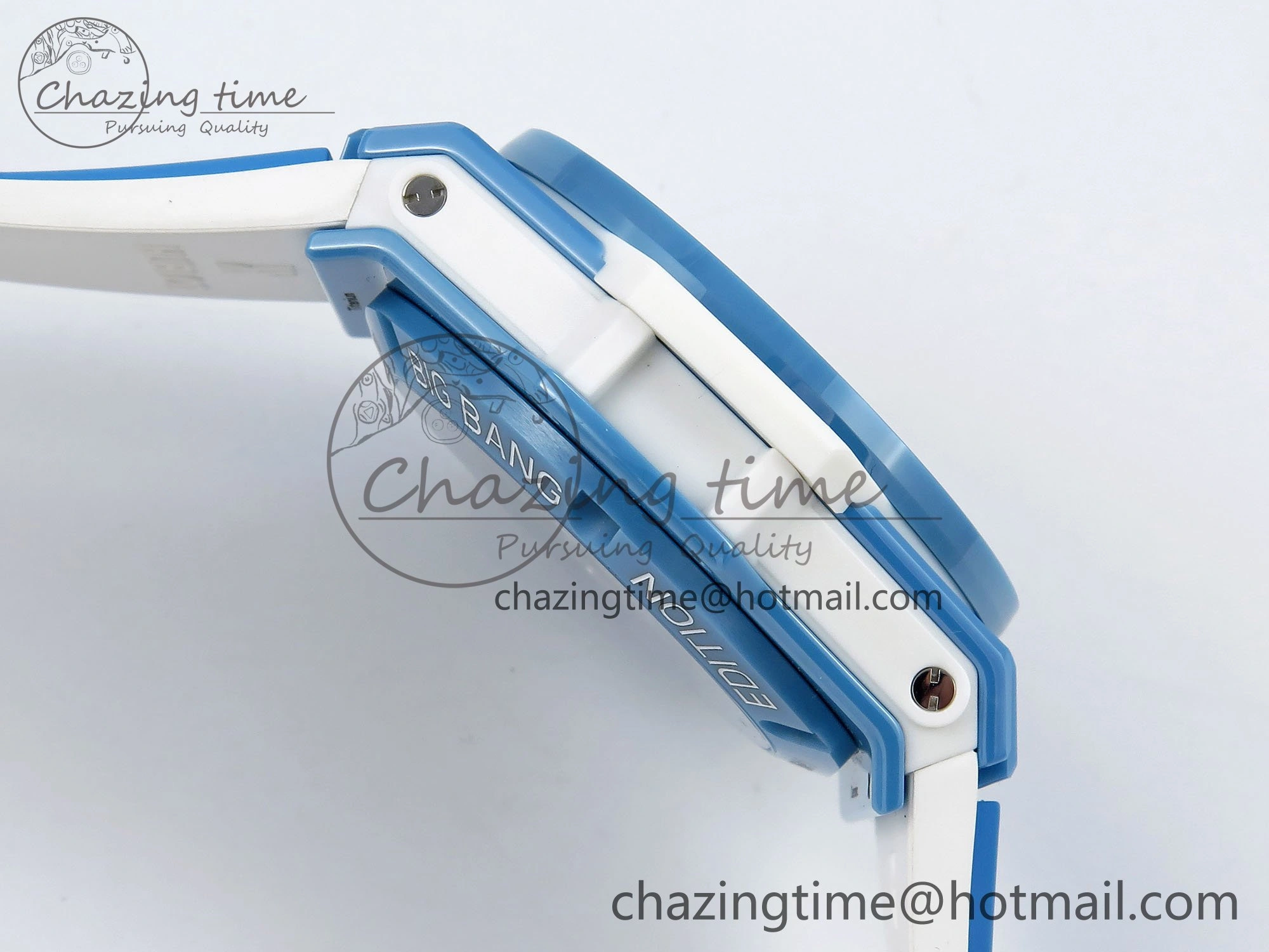 Big Bang Unico Sky Blue Ceramic BBF 1:1 Best Edition Skeleton Dial on Blue White Rubber Strap A1280