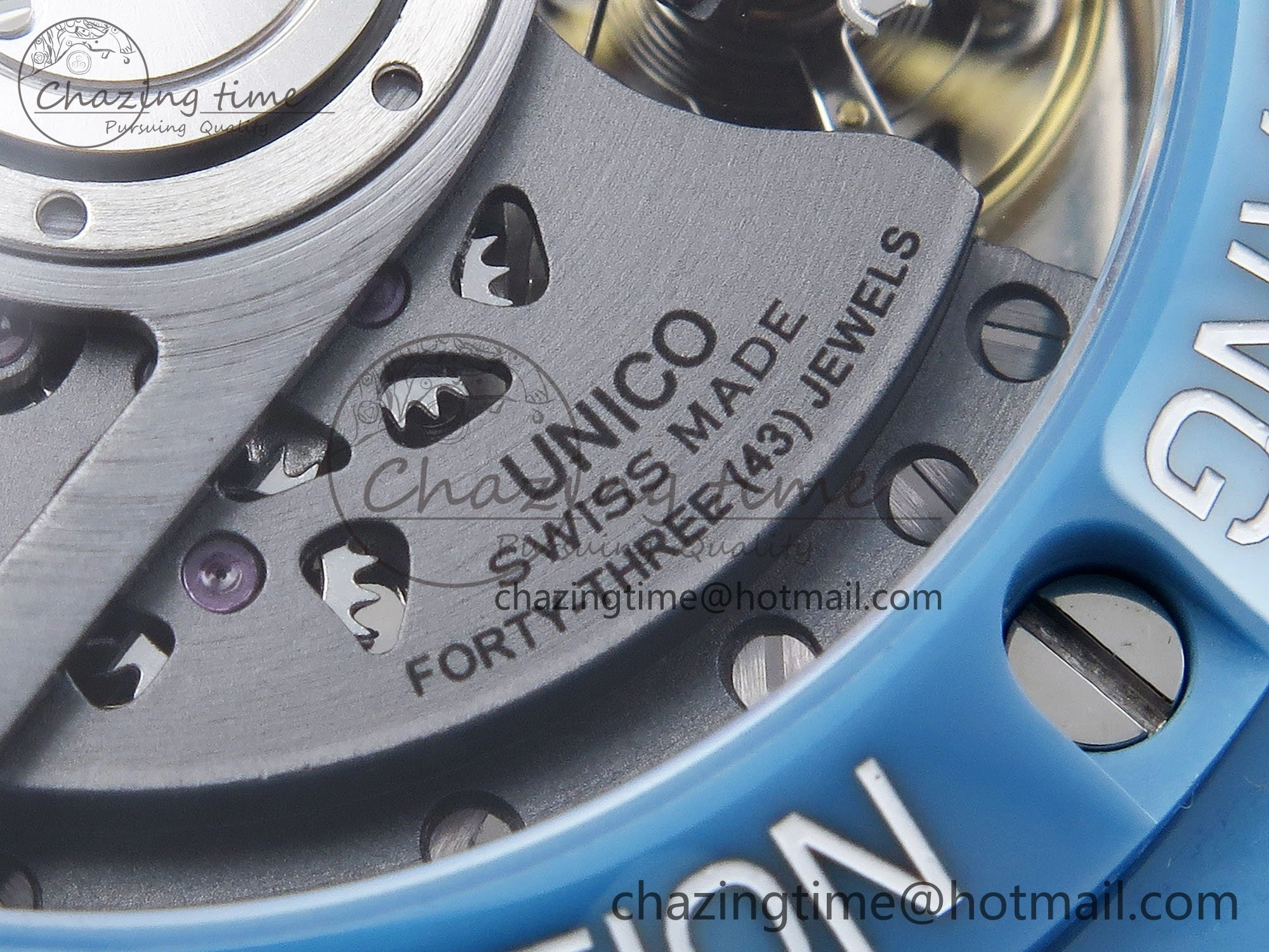 Big Bang Unico Sky Blue Ceramic BBF 1:1 Best Edition Skeleton Dial on Blue White Rubber Strap A1280