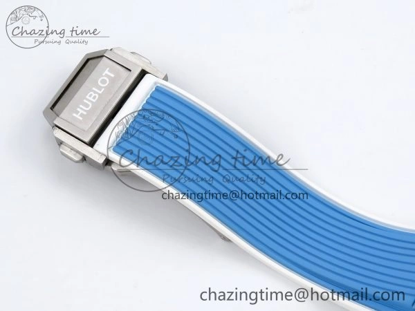 Big Bang Unico Sky Blue Ceramic BBF 1:1 Best Edition Skeleton Dial on Blue White Rubber Strap A1280