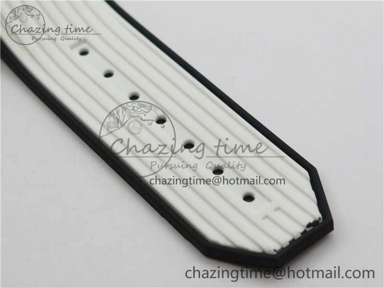 Big Bang Unico White Ceramic HBF 1:1 Best Edition Black Skeleton Dial Rainbow Bezel on Whtie Rubber Strap A1242