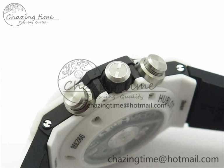 Big Bang Unico White Ceramic HBF 1:1 Best Edition Black Skeleton Dial on Whtie Rubber Strap A1242