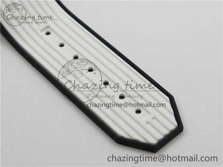 Big Bang Unico White Ceramic HBF 1:1 Best Edition Black Skeleton Dial on Whtie Rubber Strap A1242