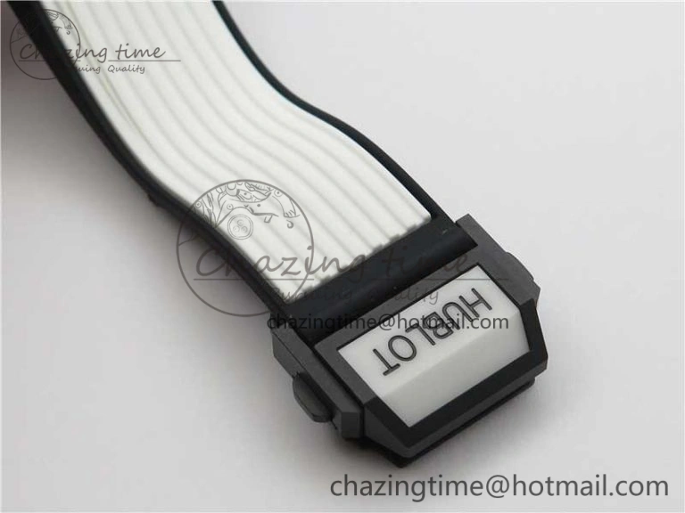 Big Bang Unico White Ceramic HBF 1:1 Best Edition Black Skeleton Dial on Whtie Rubber Strap A1242