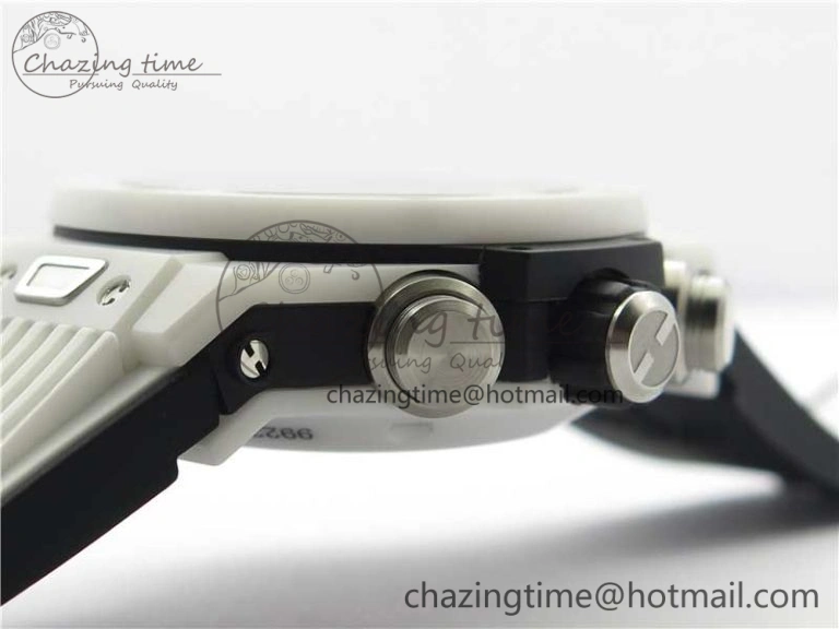 Big Bang Unico White Ceramic HBF 1:1 Best Edition Black Skeleton Dial on Whtie Rubber Strap A1242