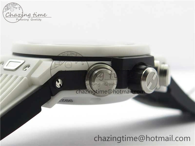 Big Bang Unico White Ceramic HBF 1:1 Best Edition Black Skeleton Dial on Whtie Rubber Strap A1242