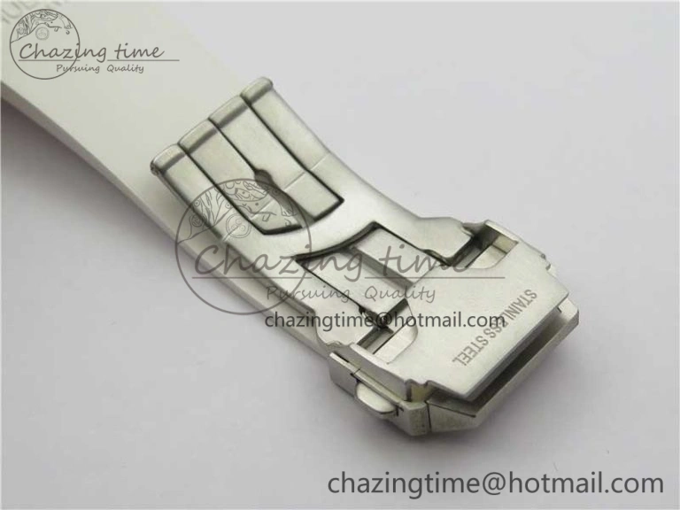 Big Bang Unico White Ceramic HBF 1:1 Best Edition White Skeleton Dial Rainbow Bezel on White Rubber Strap A1242