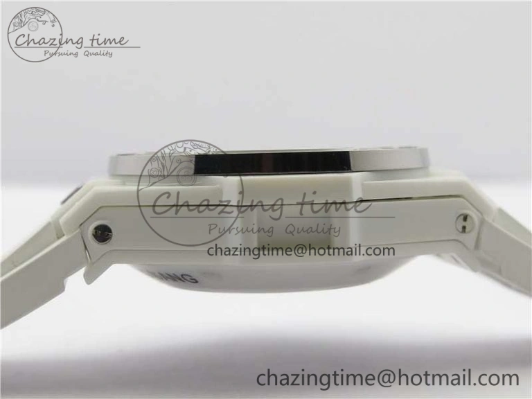 Big Bang Unico White Ceramic HBF 1:1 Best Edition White Skeleton Dial Rainbow Bezel on White Rubber Strap A1242
