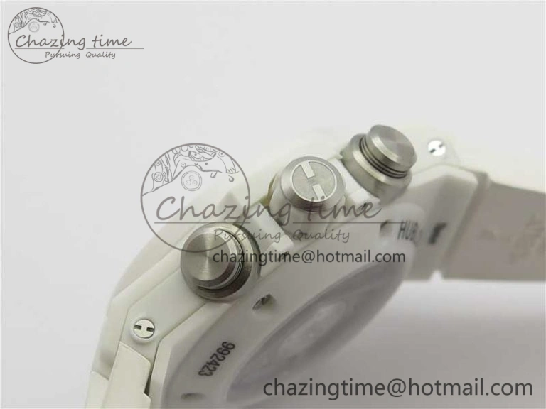 Big Bang Unico White Ceramic HBF 1:1 Best Edition White Skeleton Dial on White Rubber Strap A1242