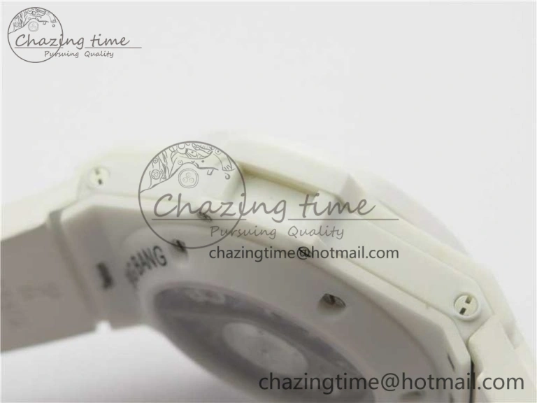 Big Bang Unico White Ceramic HBF 1:1 Best Edition White Skeleton Dial on White Rubber Strap A1242