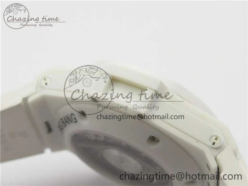Big Bang Unico White Ceramic HBF 1:1 Best Edition White Skeleton Dial on White Rubber Strap A1242
