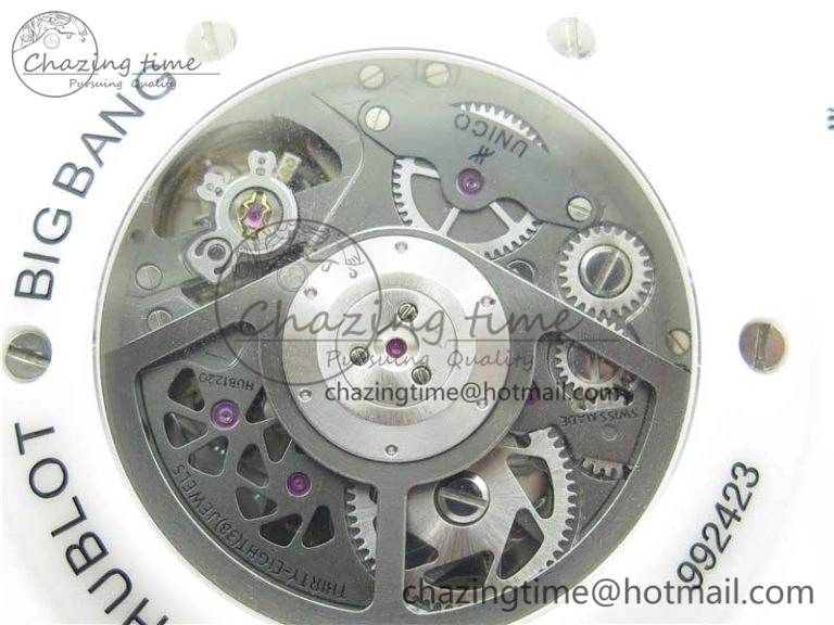 Big Bang Unico White Ceramic HBF 1:1 Best Edition White Skeleton Dial on White Rubber Strap A1242