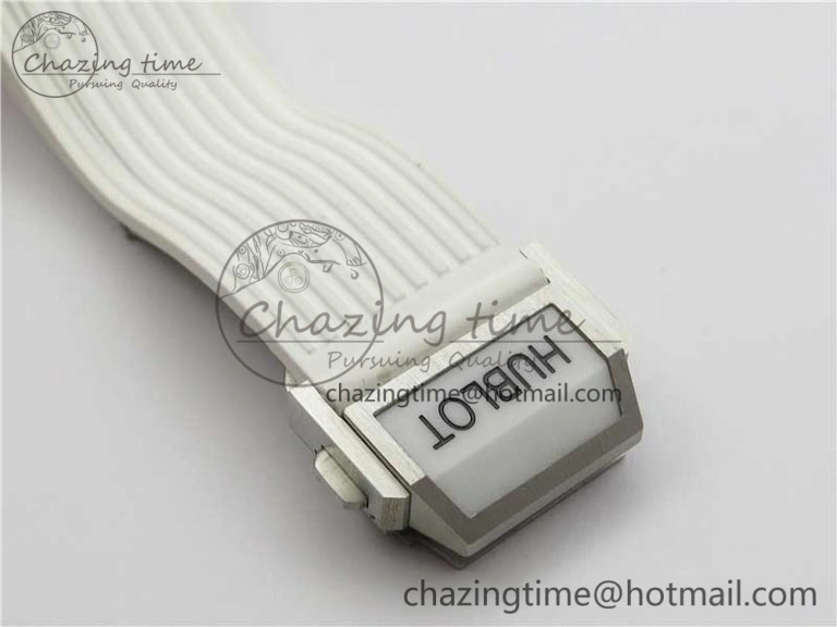 Big Bang Unico White Ceramic HBF 1:1 Best Edition White Skeleton Dial on White Rubber Strap A1242
