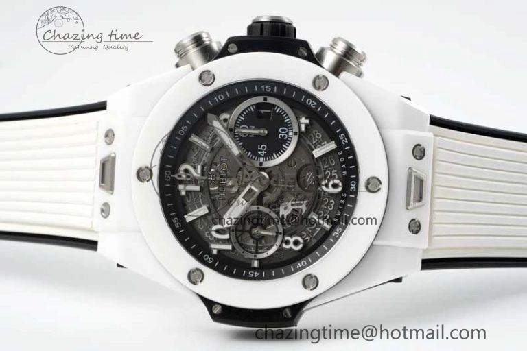 Big Bang Unico White Ceramic ZF 1:1 Best Edition Skeleton Dial on White Rubber Strap A1280