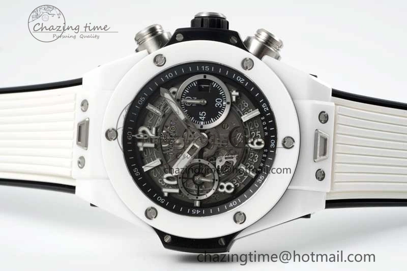 Big Bang Unico White Ceramic ZF 1:1 Best Edition Skeleton Dial on White Rubber Strap A1280