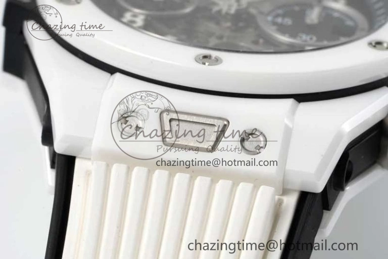 Big Bang Unico White Ceramic ZF 1:1 Best Edition Skeleton Dial on White Rubber Strap A1280