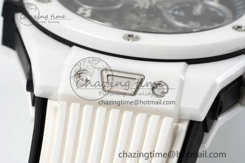 Big Bang Unico White Ceramic ZF 1:1 Best Edition Skeleton Dial on White Rubber Strap A1280