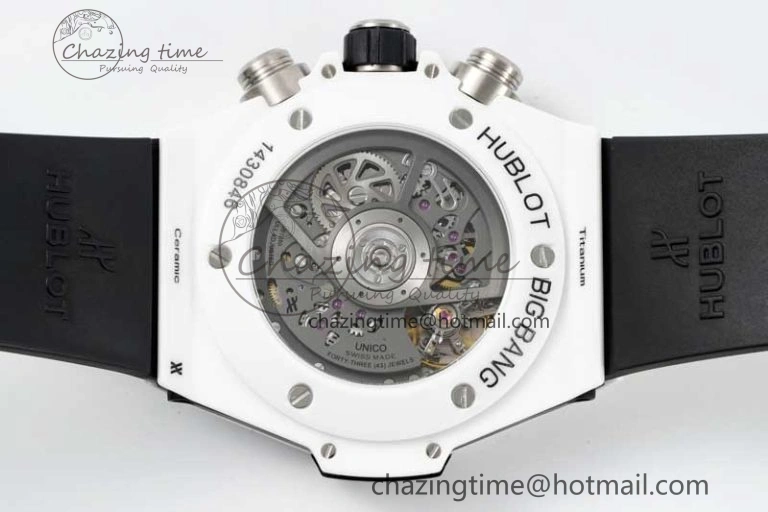 Big Bang Unico White Ceramic ZF 1:1 Best Edition Skeleton Dial on White Rubber Strap A1280