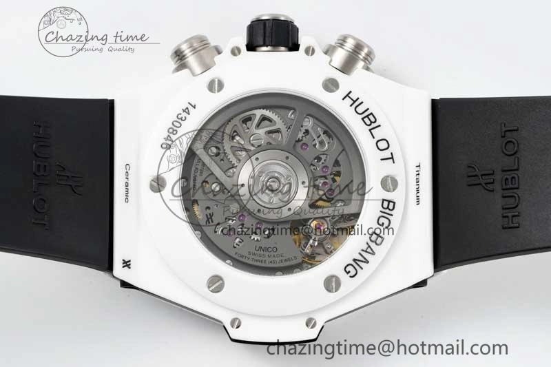 Big Bang Unico White Ceramic ZF 1:1 Best Edition Skeleton Dial on White Rubber Strap A1280