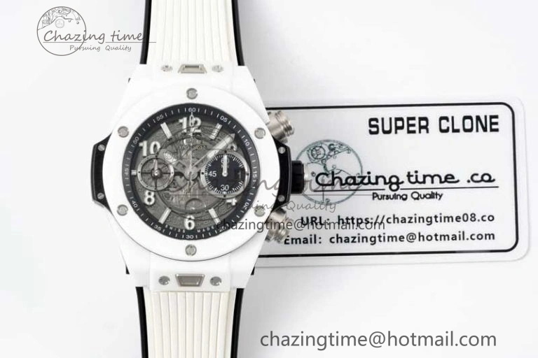 Big Bang Unico White Ceramic ZF 1:1 Best Edition Skeleton Dial on White Rubber Strap A1280