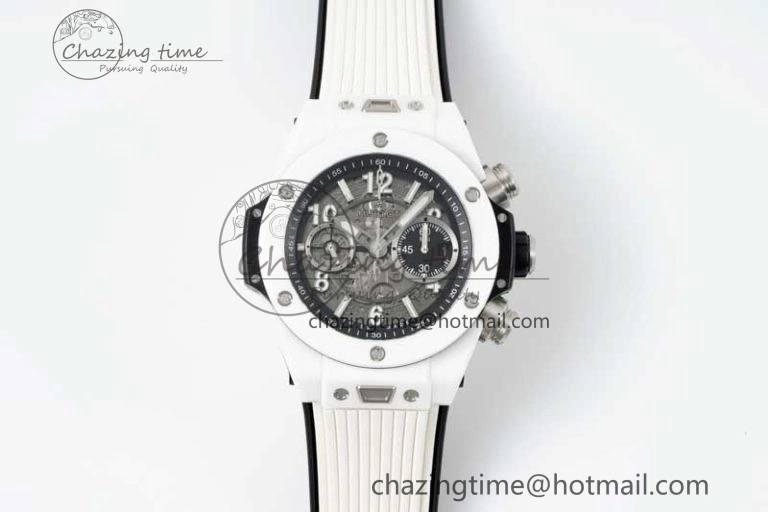 Big Bang Unico White Ceramic ZF 1:1 Best Edition Skeleton Dial on White Rubber Strap A1280