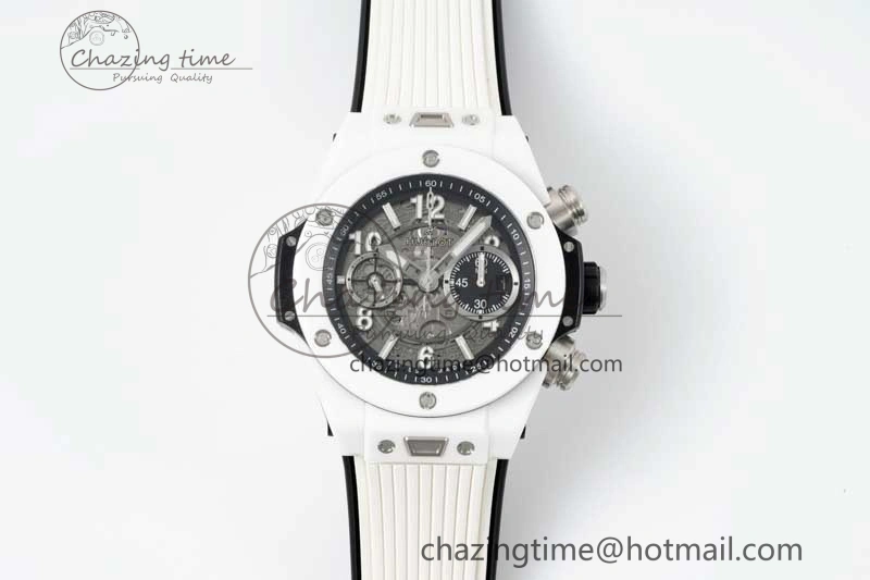 Big Bang Unico White Ceramic ZF 1:1 Best Edition Skeleton Dial on White Rubber Strap A1280