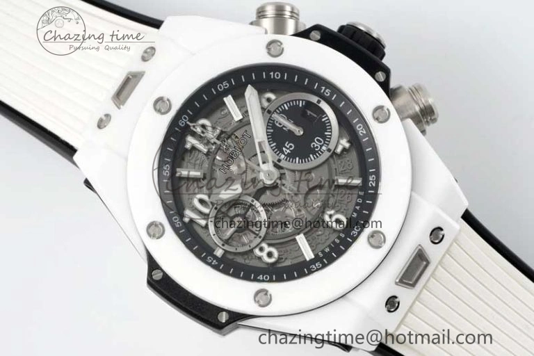 Big Bang Unico White Ceramic ZF 1:1 Best Edition Skeleton Dial on White Rubber Strap A1280