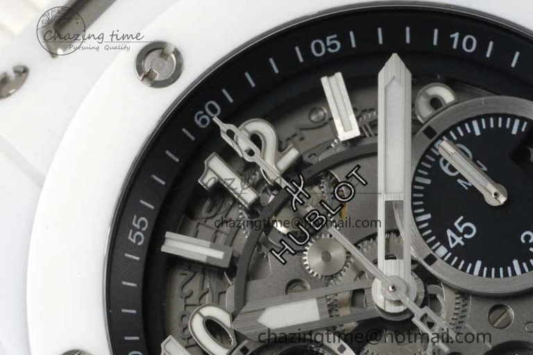Big Bang Unico White Ceramic ZF 1:1 Best Edition Skeleton Dial on White Rubber Strap A1280