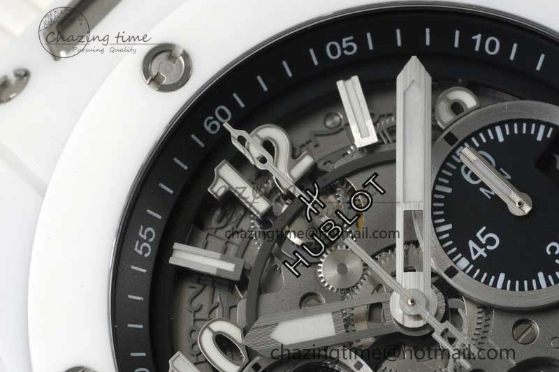 Big Bang Unico White Ceramic ZF 1:1 Best Edition Skeleton Dial on White Rubber Strap A1280