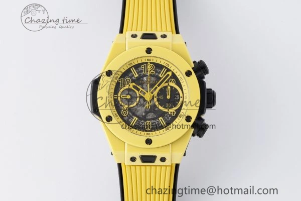 Big Bang Unico Yellow Magic Ceramic BBF 1:1 Best Edition Skeleton Dial on Yellow Rubber Strap A1280