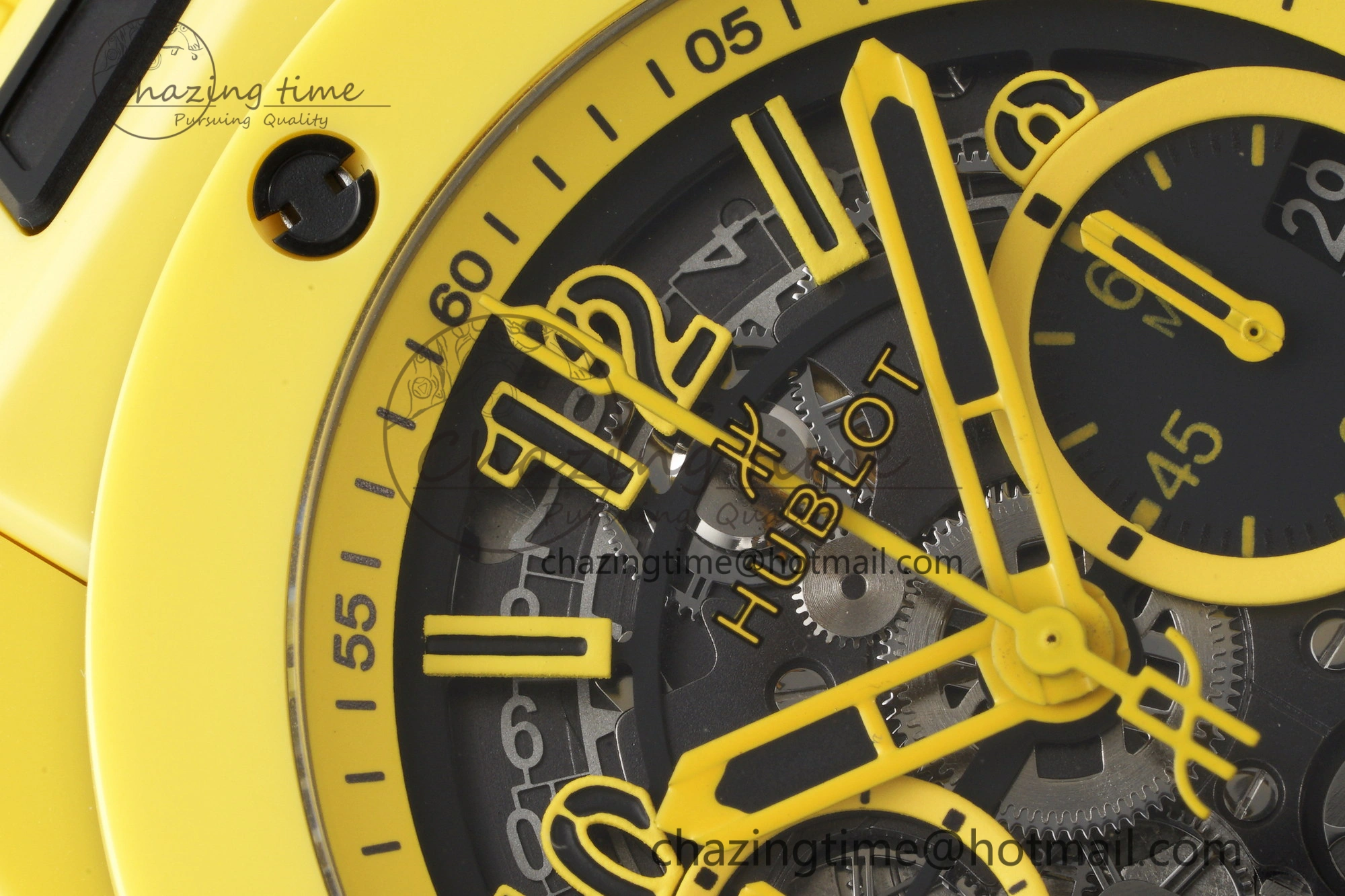 Big Bang Unico Yellow Magic Ceramic BBF 1:1 Best Edition Skeleton Dial on Yellow Rubber Strap A1280