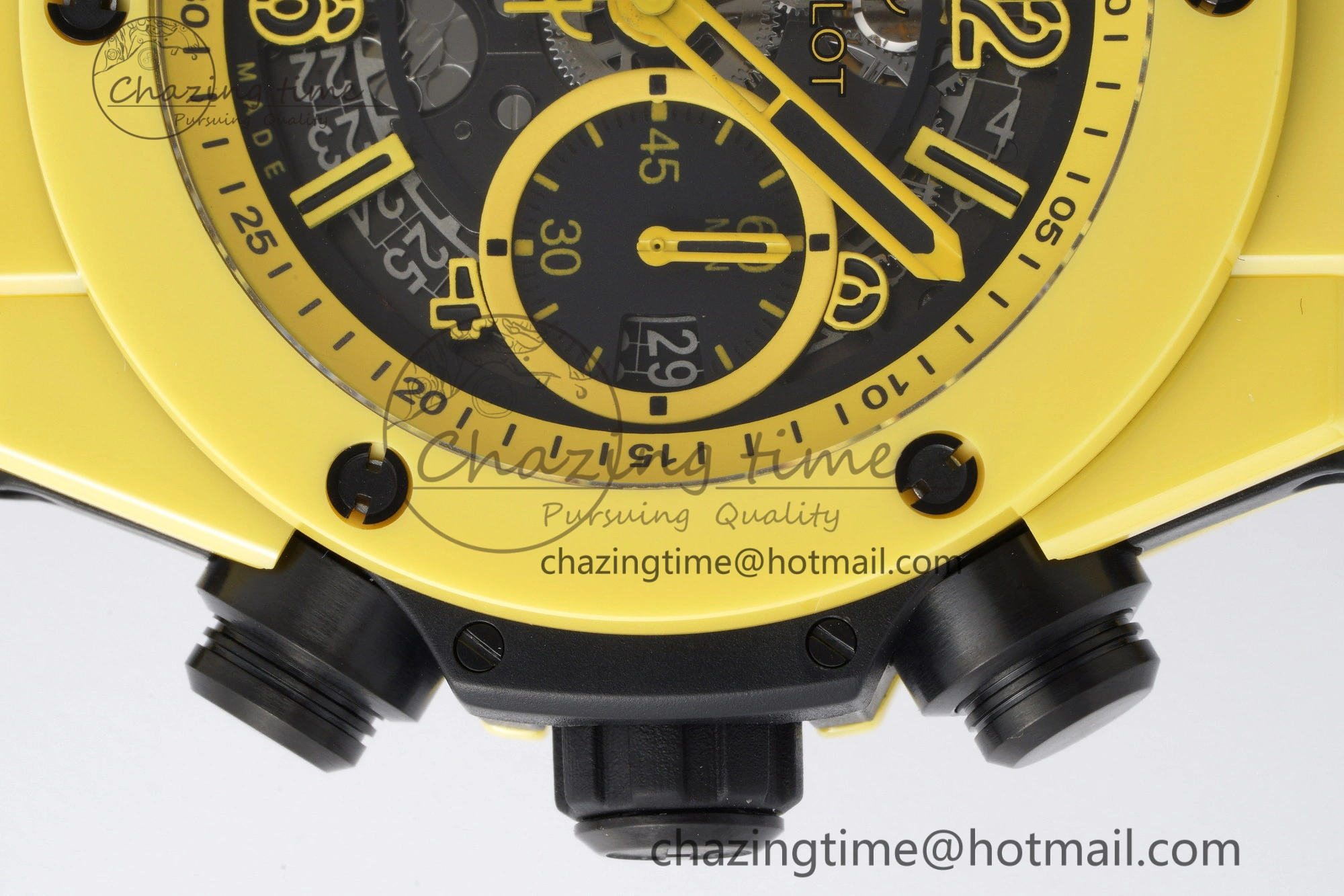 Big Bang Unico Yellow Magic Ceramic BBF 1:1 Best Edition Skeleton Dial on Yellow Rubber Strap A1280