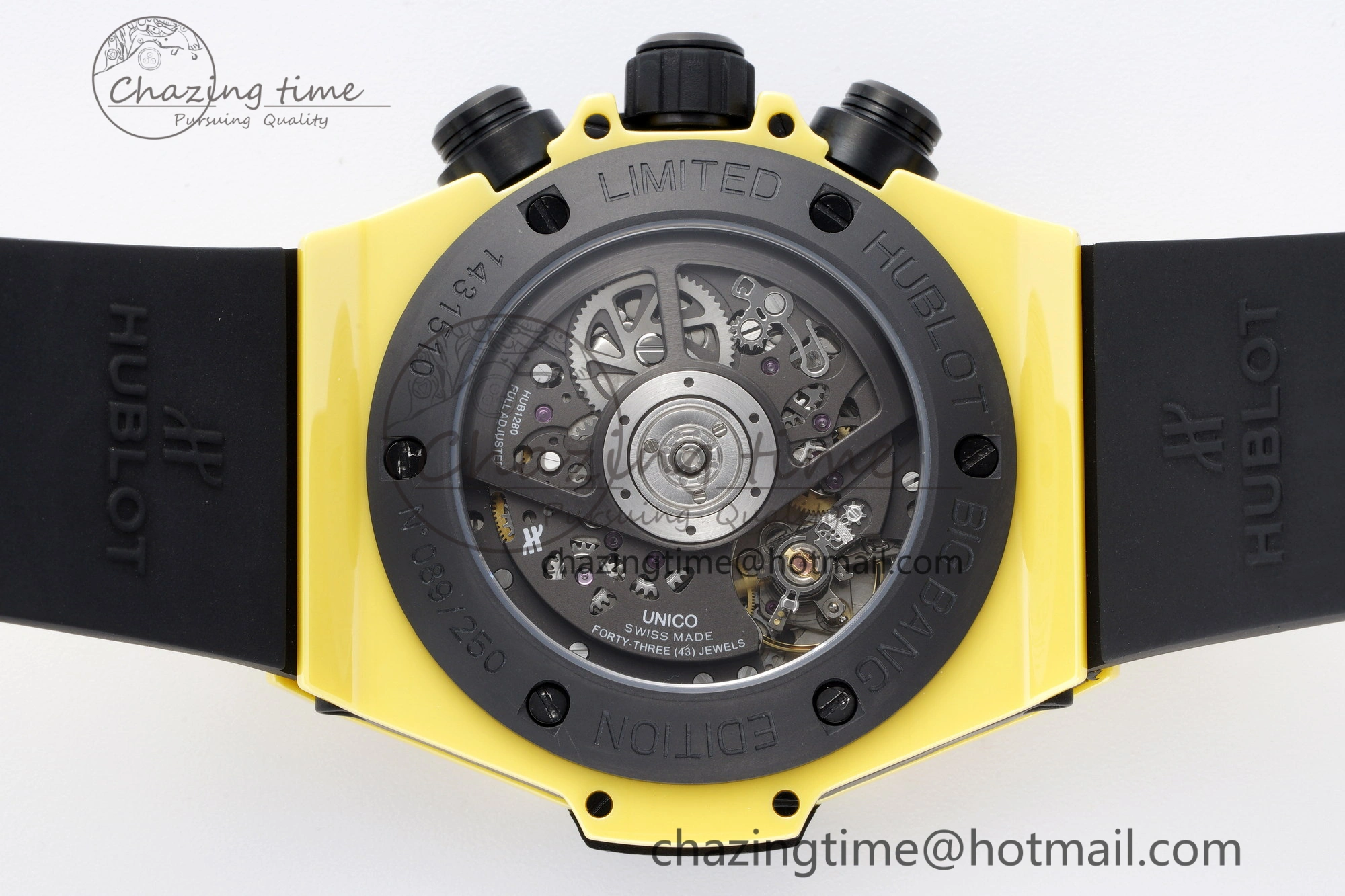 Big Bang Unico Yellow Magic Ceramic BBF 1:1 Best Edition Skeleton Dial on Yellow Rubber Strap A1280