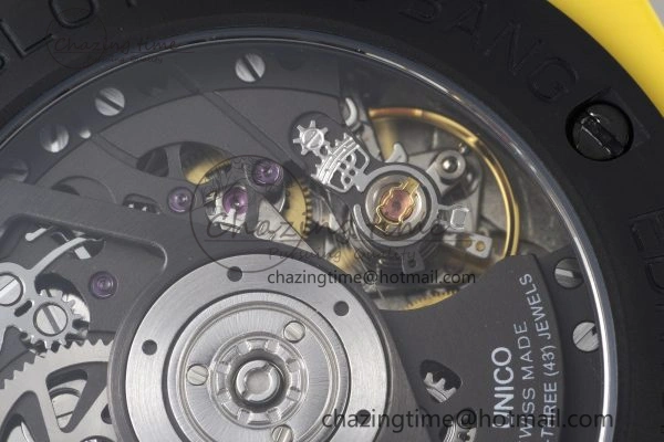 Big Bang Unico Yellow Magic Ceramic BBF 1:1 Best Edition Skeleton Dial on Yellow Rubber Strap A1280